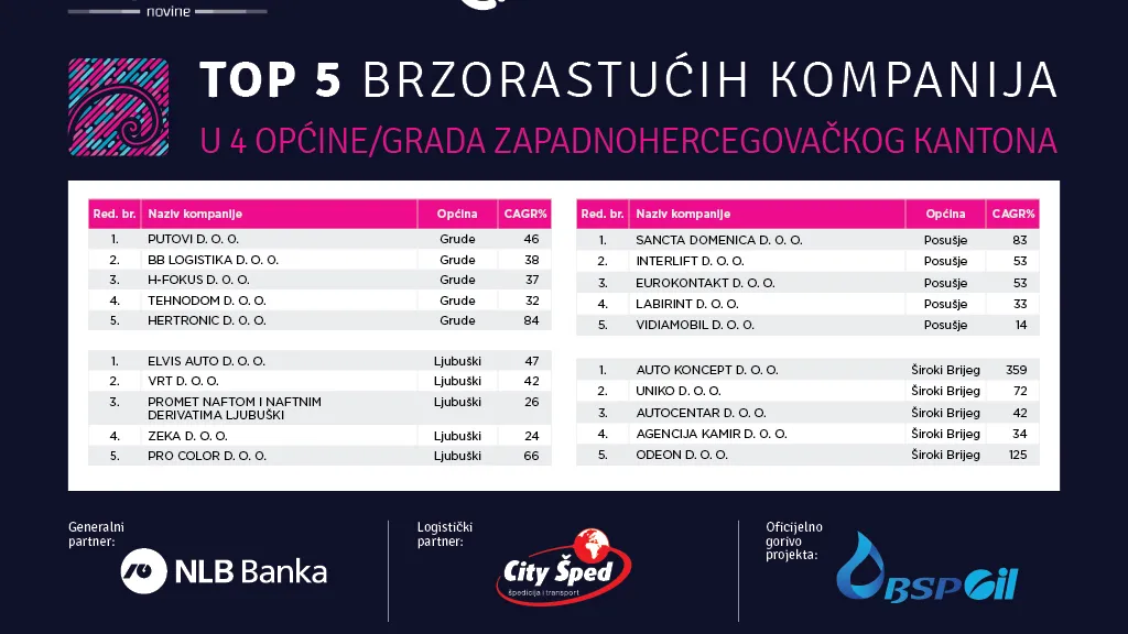 Brzorastuće kompanije u ZHK po prihodu nadmašile i kompanije iz ZDK-a