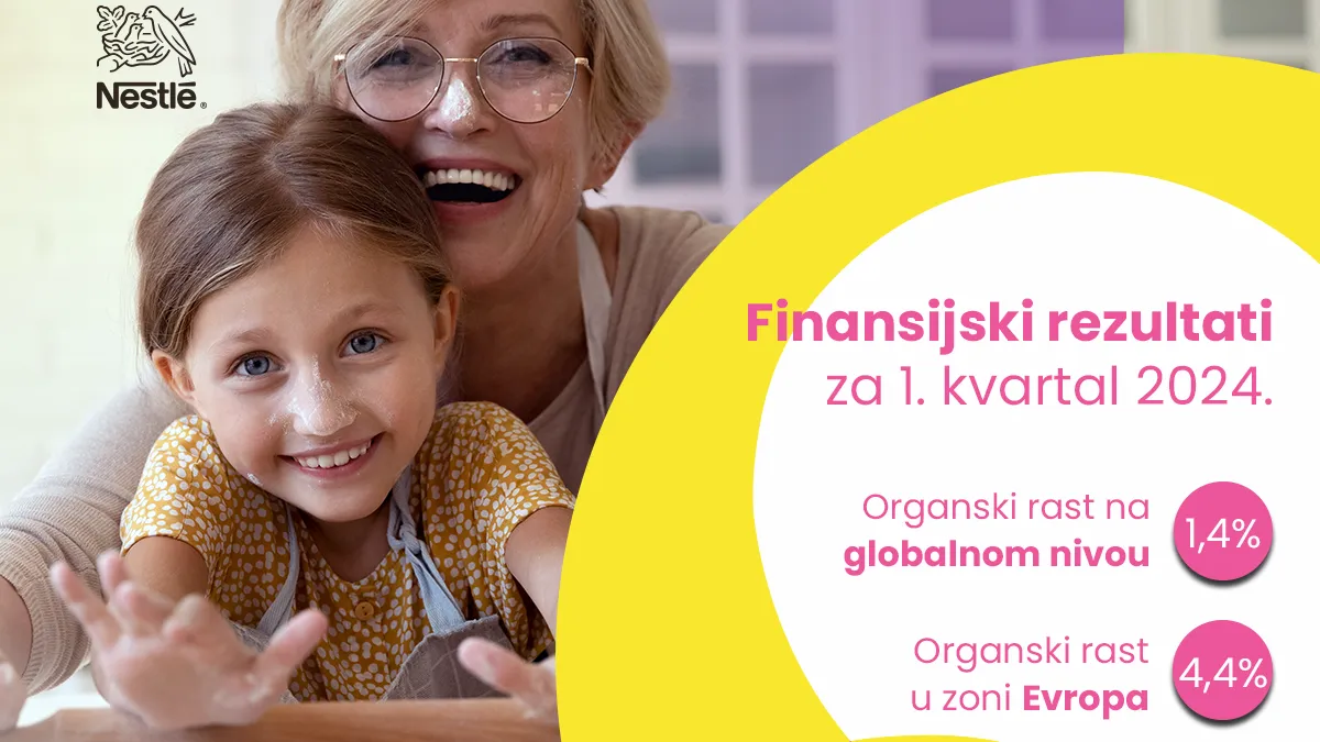 Nestlé bilježi organski rast od 1,4% u prva tri mjeseca ove godine