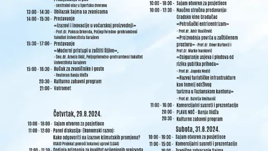 Poziv na otvaranje i praćenje 51. Sajma šljive u Gradačcu