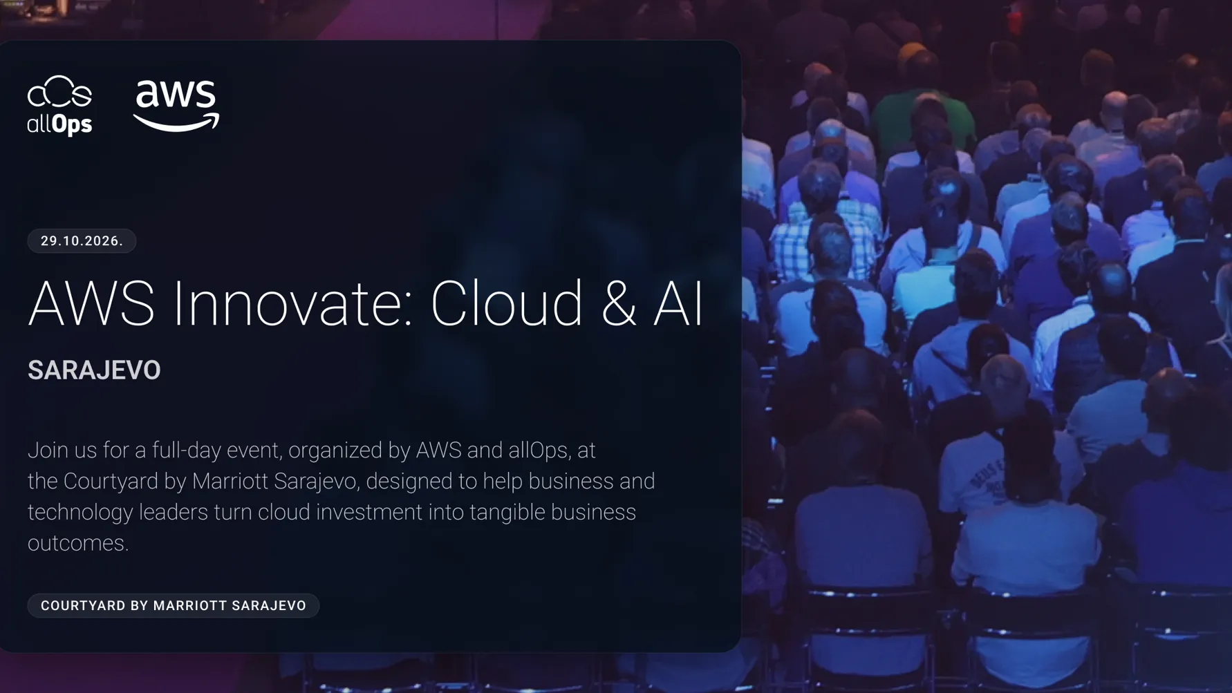 allOps iz BiH u saradnji sa AWS-om organizuje 29.10. AWS Innovate: Cloud & AI konferenciju