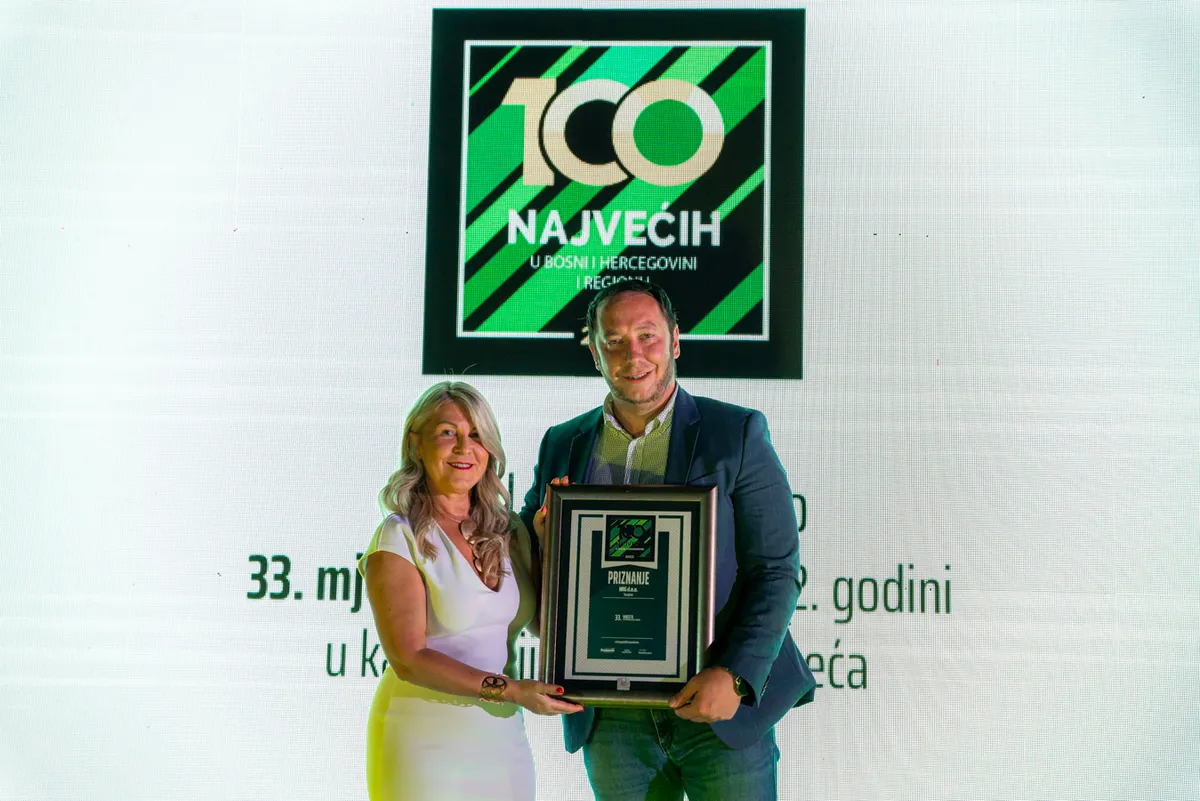 NRG d.o.o. - Dobitnici prestižnog priznanja na događaju "100 najvećih u BiH i regionu"