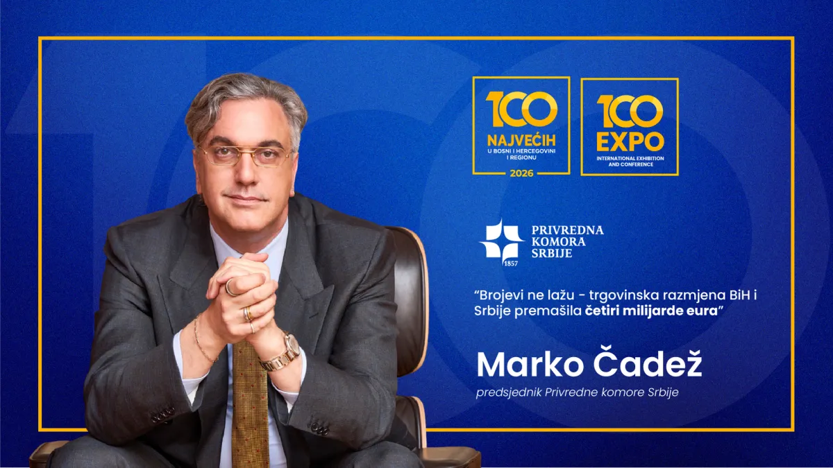 Marko Čadež, Privredna komora Srbije: Brojevi ne lažu - trgovinska razmjena BiH i Srbije premašila tri milijarde eura
