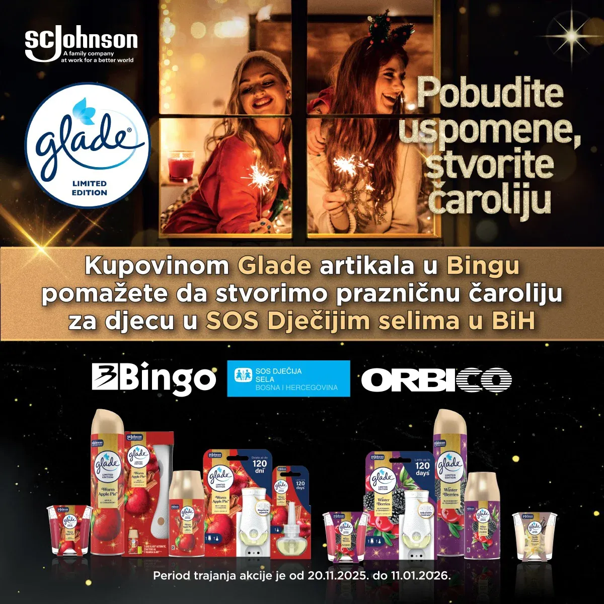 Uključite se i zajedno sa Glade i Bingom pobudite uspomene i stvorite prazničnu čaroliju za SOS Dječija sela u BiH 