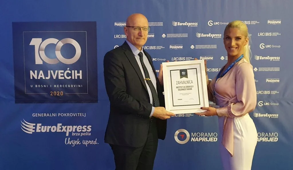 Institut za zdravlje i sigurnost hrane Zenica i ove godine učesnik projekta "100 najvećih u BiH"