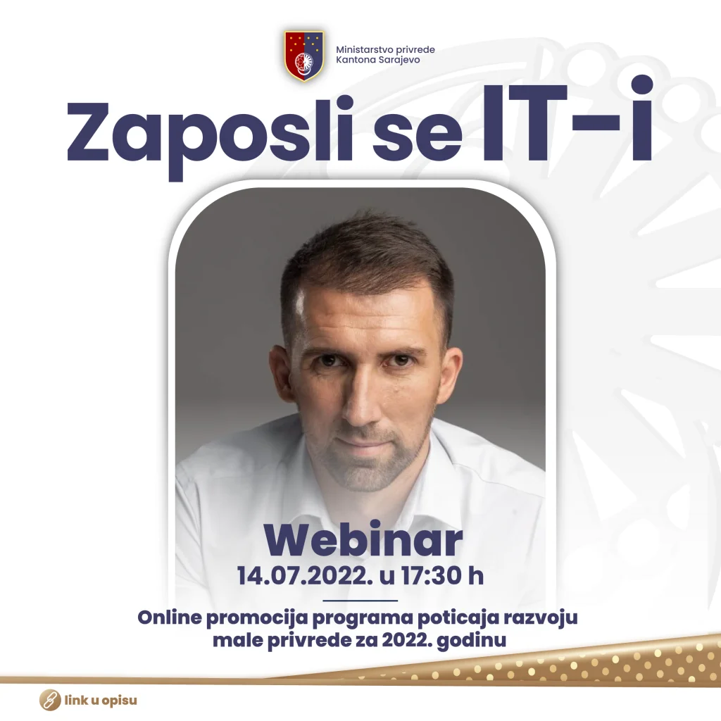 Ministarstvo privrede KS - Online promocija Programa poticaja male privrede za 2022. godinu