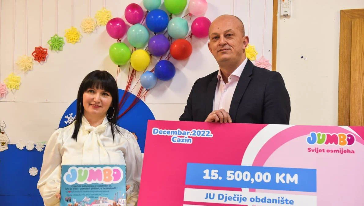 Za dječije osmijehe: Jumbo za kraj godine uručio donaciju obdaništu “Hasnija Omanović” u Cazinu