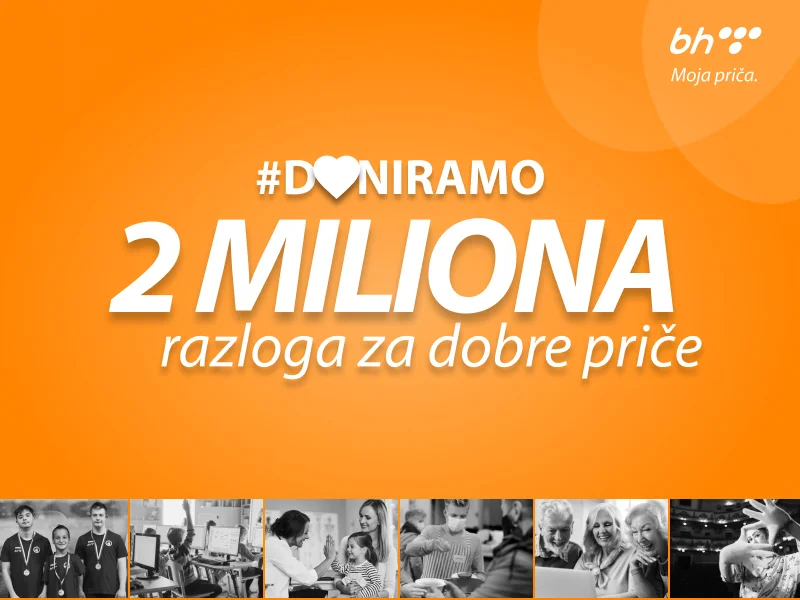 Za kraj 2022.: BH Telecom donira 1.840.093 KM za 293 pravna lica