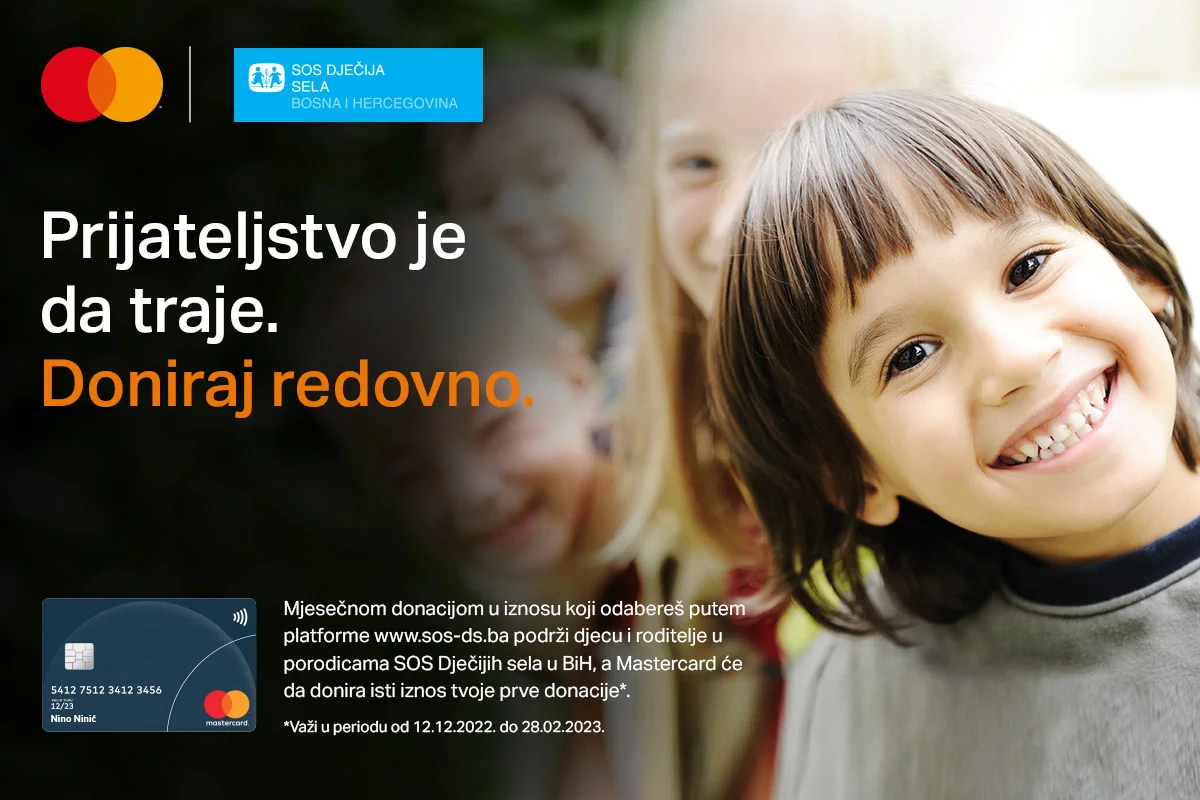 Mastercard i SOS Dječija sela u BiH: Podrška redovnim donacijama preko donatorske web platforme