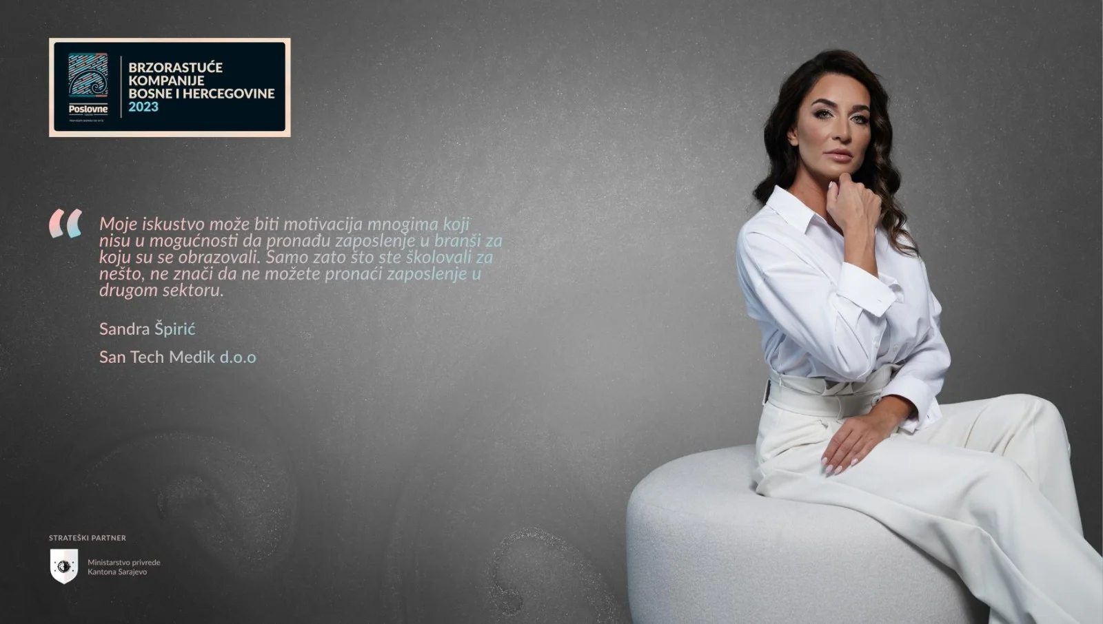 Sandra Špirić, osnivačica i direktorica San Tech Medik d.o.o.: Stojimo rame uz rame sa nekim od najvećih farmaceutskih kuća u svijetu
