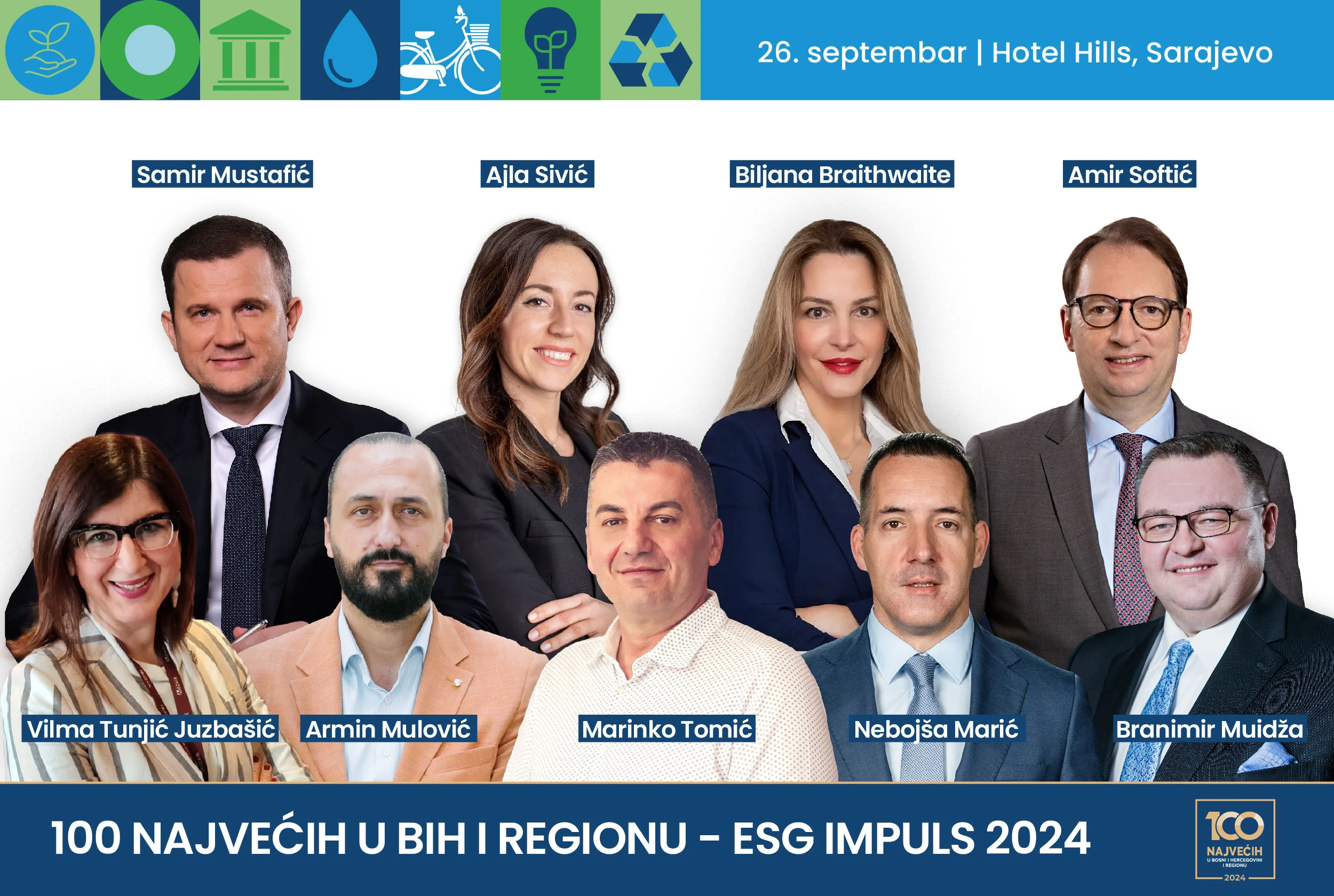 „100 najvećih“: Predstavljamo prve govornike konferencije ESG Impuls 2024