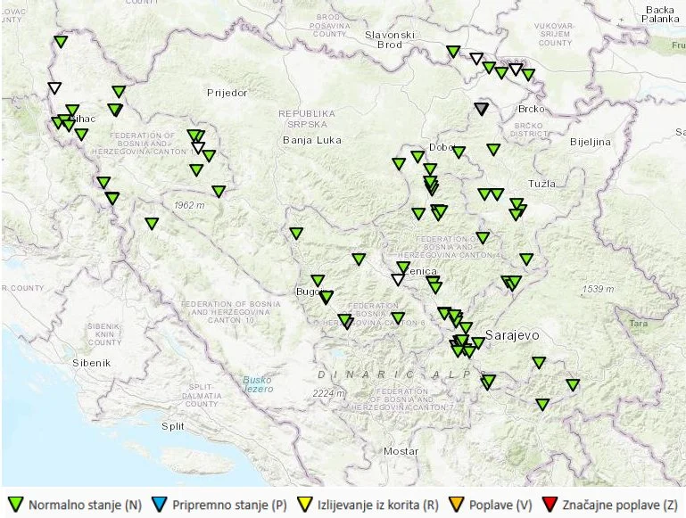 Hidrološko stanje na vodnom području rijeke Save u Federaciji BiH stabilno