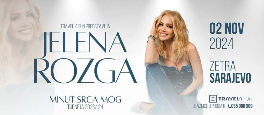 Veliko interesovanje za koncert pop-zvijezde: Sve manje ulaznica za koncert Jelene Rozge u Sarajevu