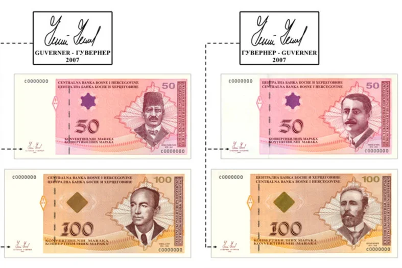 Iz opticaja se povlače određene novčanice apoena 10, 20, 50 i 100 KM