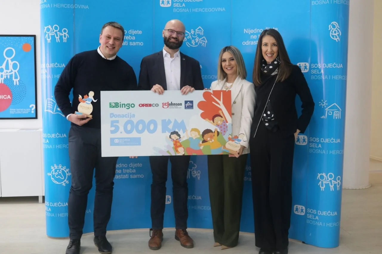 Glade, Orbico i Bingo daruju prazničnu čaroliju djeci iz SOS Dječijih sela u BiH – uručena donacija od 5.000,00 KM