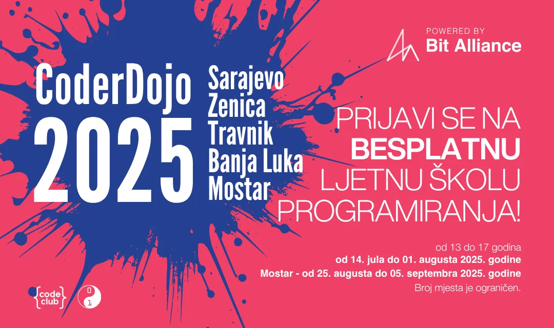 CoderDojo 2025: Otvorene prijave za besplatnu ljetnu školu programiranja u pet gradova BiH