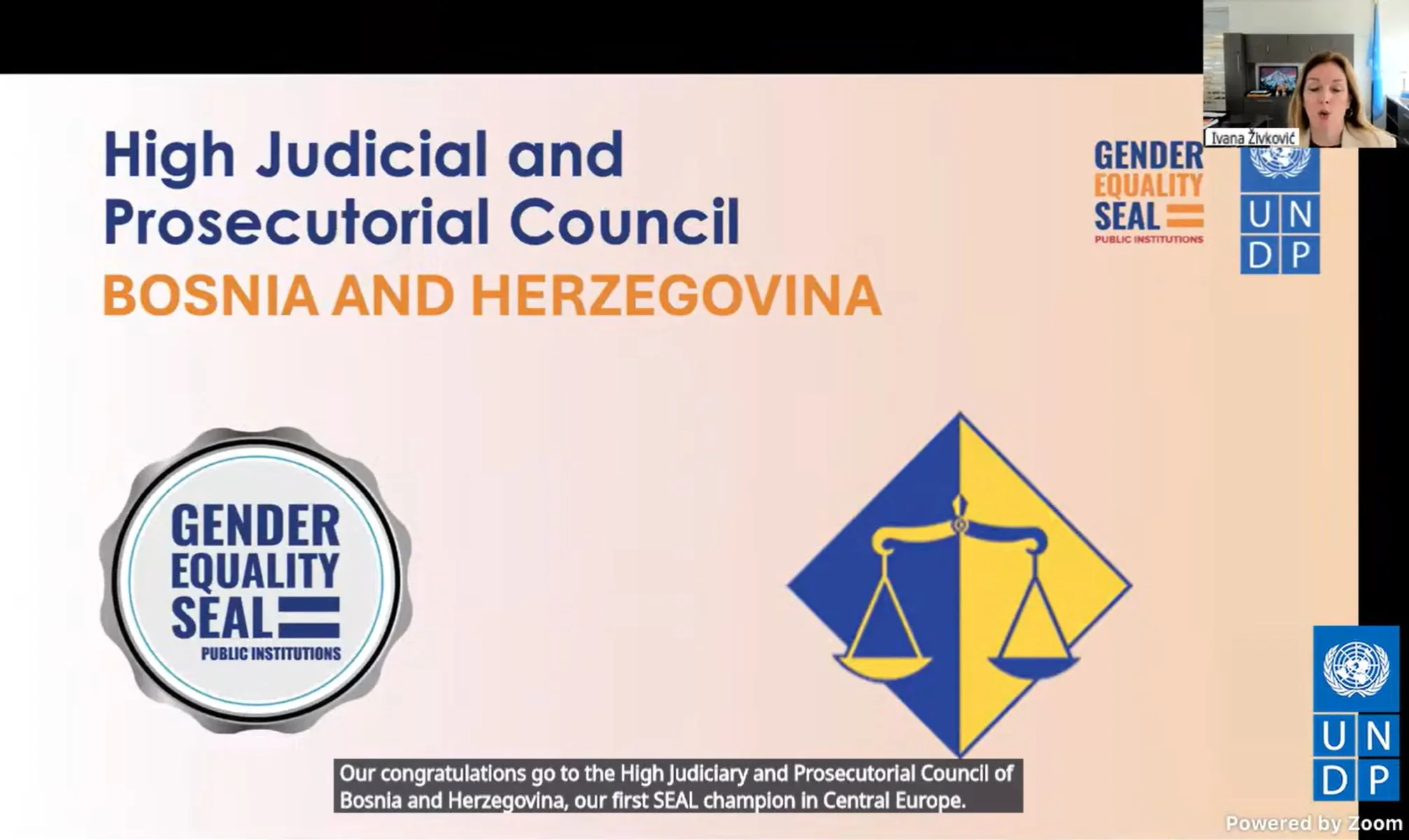 Bosna i Hercegovina odlikovana na globalnoj ceremoniji za reformu javnih institucija kroz prizmu rodne ravnopravnosti