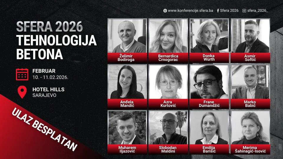 Vrhunski stručnjaci iz regije na konferenciji ”Sfera 2026: Tehnologija betona”