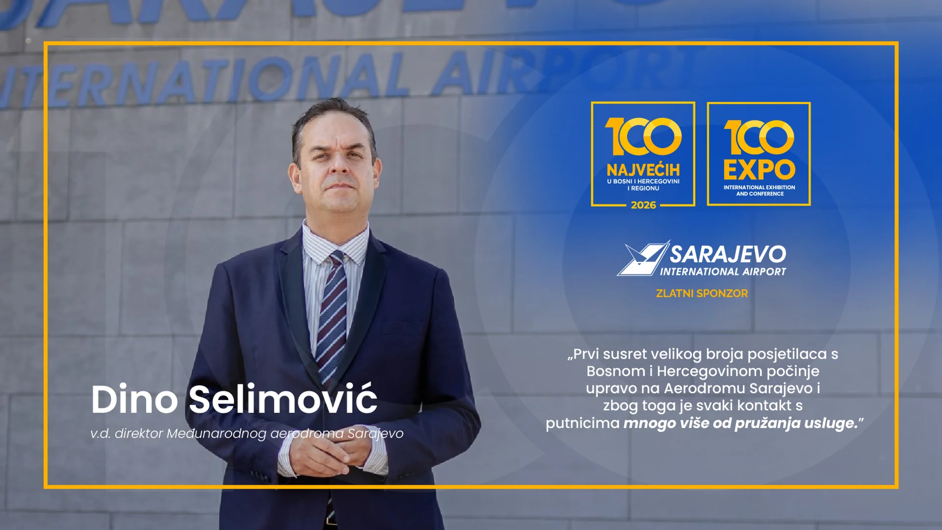 Dino Selimović, Međunarodni aerodrom Sarajevo: Imamo moderan i efikasan aerodrom na koji naša zemlja može biti ponosna