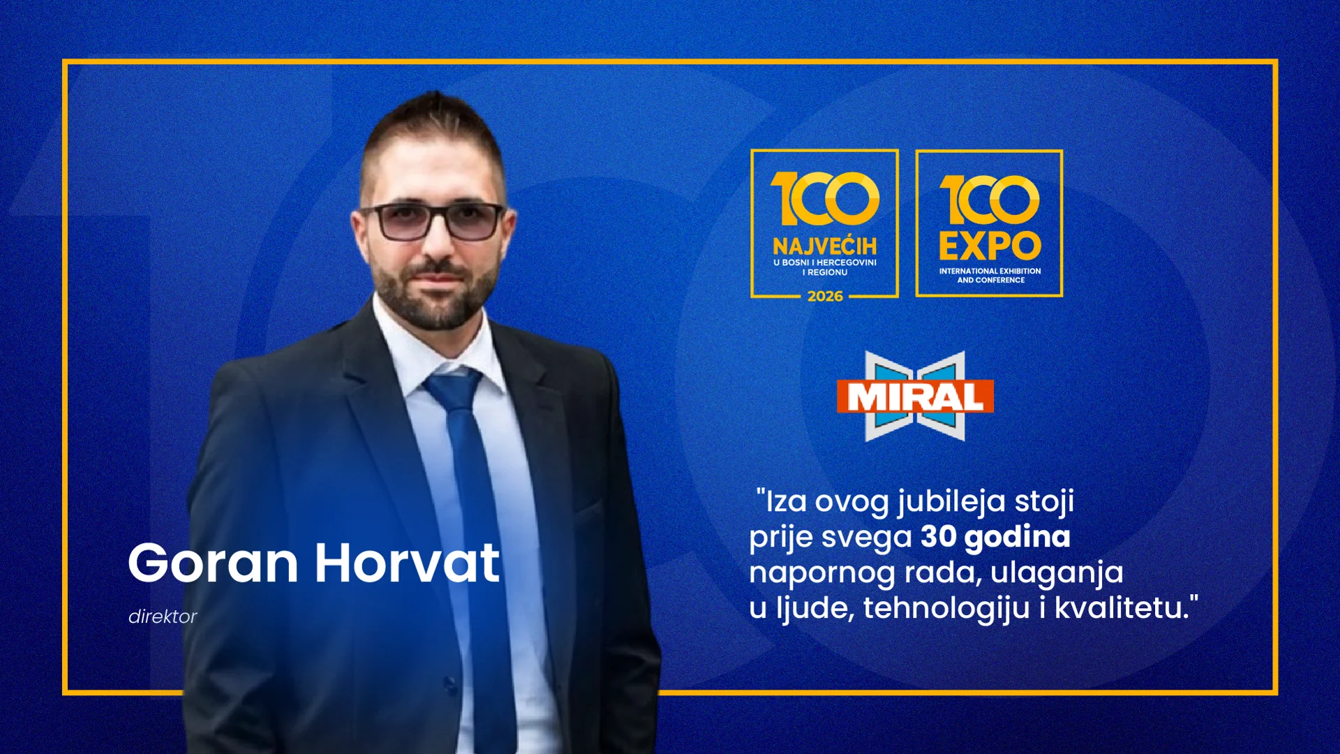 Goran Horvat, direktor kompanije MIRAL PVC: Više od 40.000 opremljenih objekata širom BiH, regije i EU