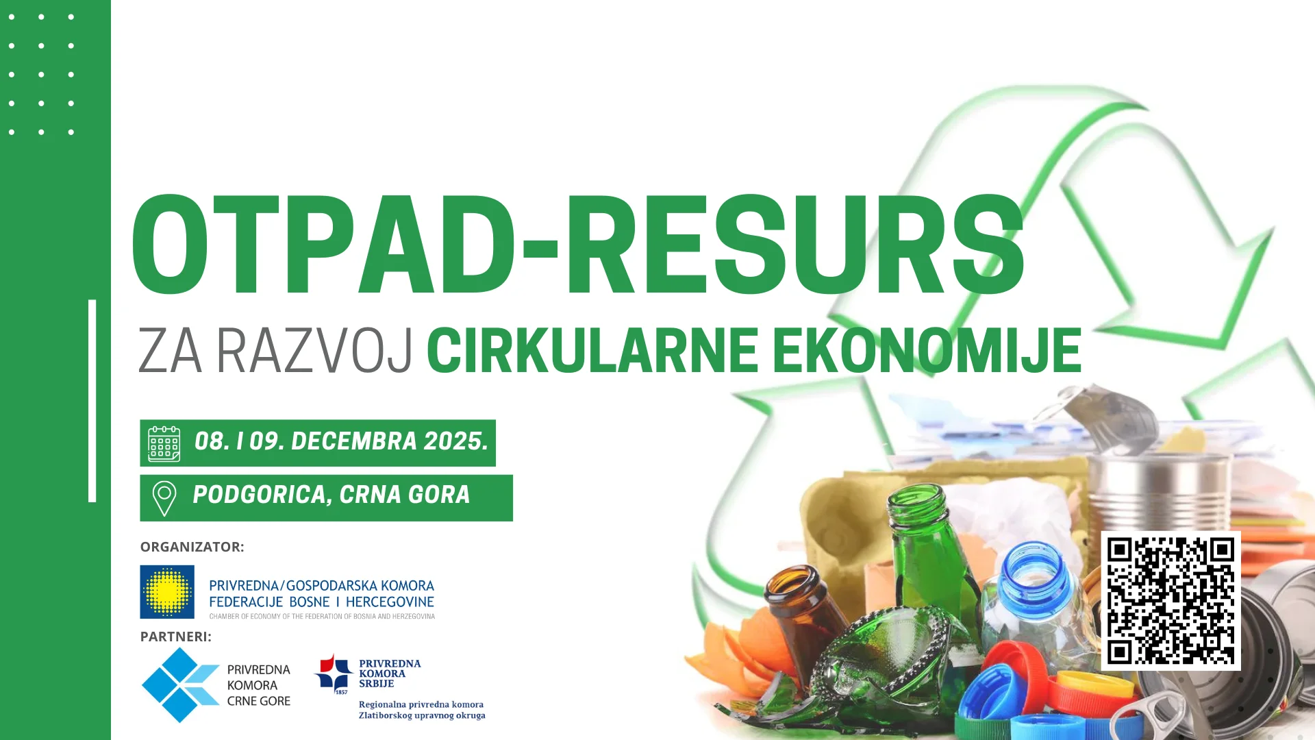 Bliži se međunarodna konferencija „OTPAD – RESURS ZA RAZVOJ CIRKULARNE EKONOMIJE“